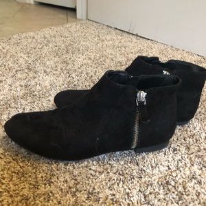 black suede booties